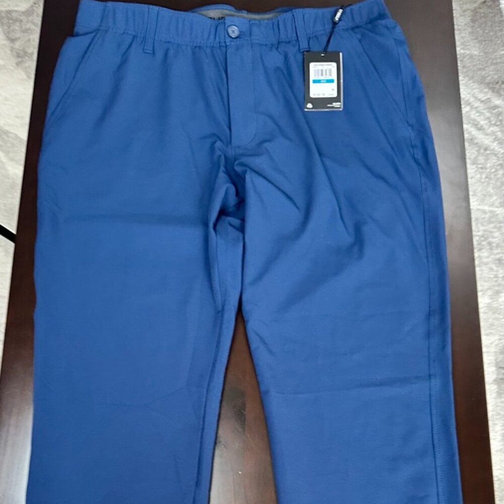 Men's New Under Armour Stretch Flat Front Golf Pant Blue - 36
